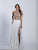 Dave & Johnny - A6199 Scoop Neck Two-Piece Chiffon Gown in White