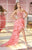 Alyce Paris - 6199 Embellished Strapless Ruffled High Low Gown In Pink
