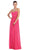 May Queen - Strapless Ruched Bodice Chiffon Long Prom Dress in Pink
