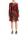 Taylor - 9986M Floral Long Sleeves Cocktail Dress In Red and Gray