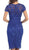 Short Sleeve Sheer Scalloped Lace Formal Dress