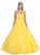 May Queen - Floral Jeweled Sweetheart Formal Ballgown in Yellow