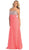 May Queen - MQ1026 Rhinestone-Encrusted Sweetheart Empire Chiffon Evening Dress In Pink