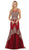 May Queen - RQ7546 Gilded Illusion Scoop Trumpet Dress In Red