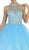 May Queen - Exquisite High Illusion Organza Formal Ballgown in Blue