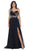 May Queen - One Shoulder Strap Sequined Formal Dress with High Front Slit in Black