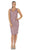 Knee Length Embroidered V-Neck Cocktail Dress