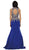 Gilt Embroidered Illusion Trumpet Prom Gown