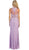May Queen - Bead Embellished Sheer Evening Gown in Purple