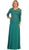 May Queen - Sheer Quarter Sleeve  Long Lace Evening Gown