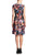 London Times - T1548M Floral Paneled A-Line Dress in Floral and Black