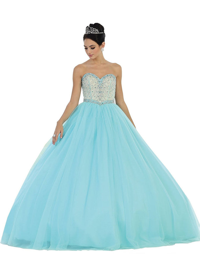 Rhinestone Embellished Sweetheart Prom Ballgown