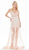 Ashley Lauren - 1457 Sequined Plunging V-Neck Dress In White and Pink