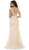 May Queen - Cap Sleeve Rhinestone Embellished Evening Gown RQ7521 - 1 pc Ivory in Size 18 Available