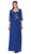 May Queen - Ruched Evening Gown with Quarter Length Jacket in Blue