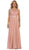 May Queen - Dainty Cap Sleeve Lace Applique Illusion Prom Gown