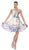 Strapless Pleated Floral Cocktail Dress