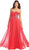 May Queen - MQ981 Embellished Ruched Sweetheart Chiffon Prom Dress In Orange