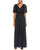 Aidan Mattox  - MD1E201195 Short Flutter Sleeve Adorned Capelet Gown in Blue and Black
