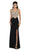 May Queen - RQ7444 Sequined and Beaded Embellished Bodice Cutout Illusion Evening Gown In Black