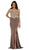 Appliqued Prom Gown with Slit