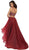 May Queen - RQ7486 Two Piece Bateau A-line Prom Dress In Red