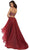 Two Piece Bateau A-line Prom Dress