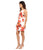 Adrianna Papell - 12260190 Split Neck Floral Dress in Orange and Floral