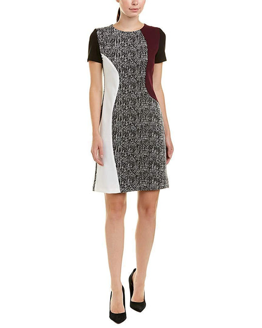 Taylor - 9922MJ Jewel Short Sleeves Cocktail Dress In Black and White
