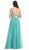 Jewel Embellished Asymmetrical Neck Chiffon Prom Dress
