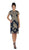 Embroidered Short Sleeve Column Formal Dress