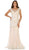 May Queen - Cap Sleeve Rhinestone Embellished Evening Gown