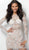 Jovani - 62009 Fully Beaded Long Sleeve Sheath Cocktail Dress in White