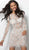 Jovani - 62009 Fully Beaded Long Sleeve Sheath Cocktail Dress in White