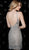 Jovani - 62023 Plunging V-Neck Sheer Floral Lace Dress in Gray and Nude