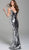 Jovani - 62024 Metallic Paillette Adorned Long Gown in Silver