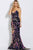 Jovani - Strapless Sequined Velvet Trumpet Dress 62026 In Black, Purple and Multi-Color