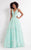 Rachel Allan  - 6206 Sleeveless Plunging V-Neck Lace Dress in Green