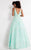 Rachel Allan  - 6206 Sleeveless Plunging V-Neck Lace Dress in Green