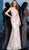 Jovani - 62075 Floral Embroidered Deep V-neck Trumpet Dress In Pink