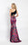 Rachel Allan  - 6208 Two-Piece Asymmetrical Neck Mermaid Gown in Black and Multi-Color