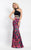 Rachel Allan  - 6208 Two-Piece Asymmetrical Neck Mermaid Gown in Black and Multi-Color