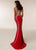 Jasz Couture - 6208 High Halter Contoured Jewel-Trimmed Panel Gown In Red