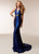 Jasz Couture - 6209 Plunging Halter Empire Shimmer Jersey Gown In Blue