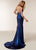 Jasz Couture - 6209 Plunging Halter Empire Shimmer Jersey Gown In Blue