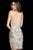Jovani - 62112 Bedazzled Deep V-neck Fitted Dress In Neutral and Gold