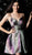 Jovani - 62128 Iridescent Sweetheart Pleated A-line Dress in Silver