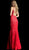Jovani - 62133 Embellished Lace Scoop Neck Mermaid Dress in Red
