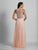 Dave & Johnny - A6213 Sheer Halter Neck Beaded A-line Gown in Pink