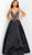 Jovani - 62140 Embellished Plunging V-neck Ballgown In Black and Multi-Color